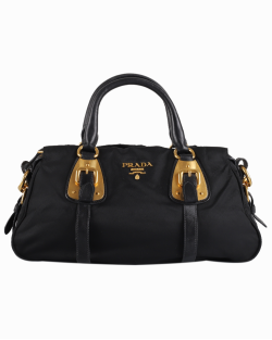 Bolsa Prada Nylon Tessuto Satchel Preta