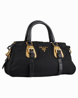 Bolsa Prada Nylon Tessuto Satchel Preta
