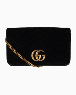Bolsa Gucci Mini Marmont GG Preta Suéde