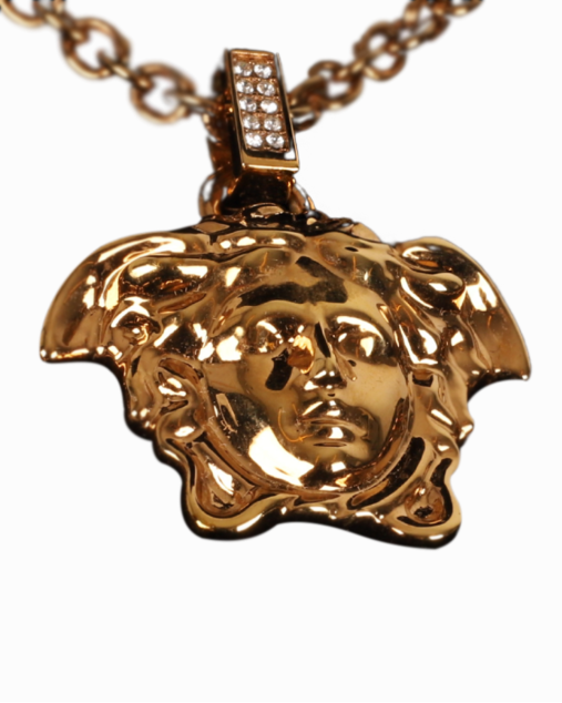Colar Versace Medusa Dourado com Cristais