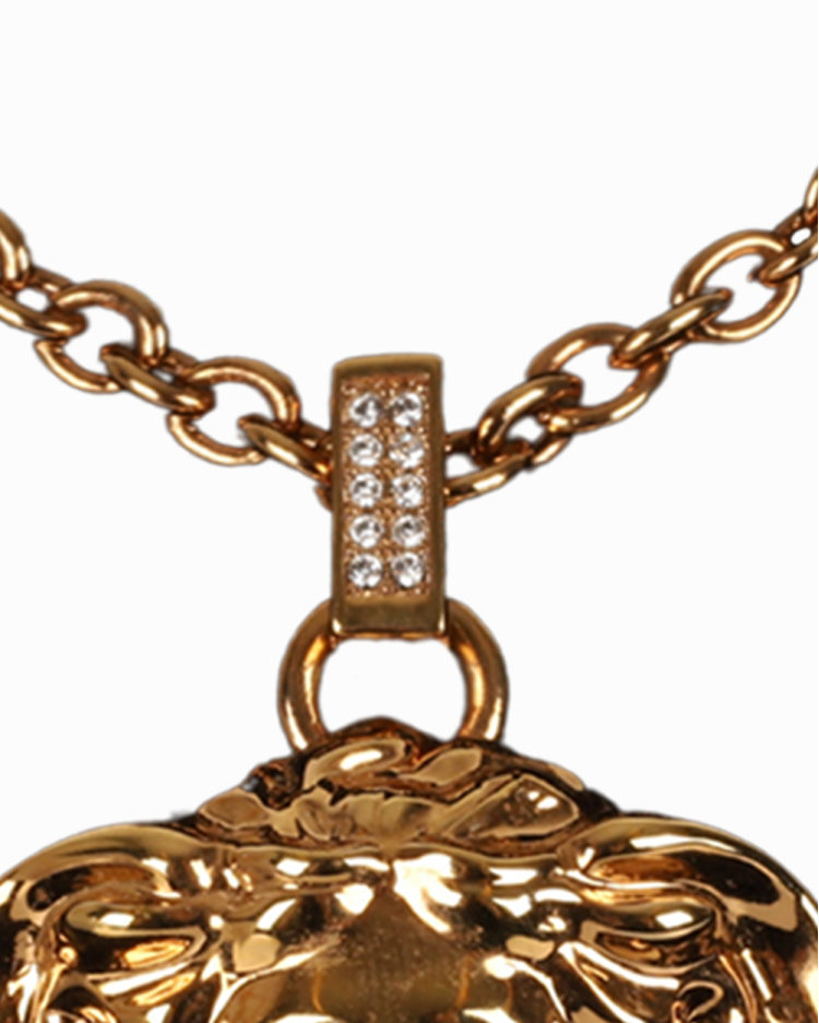 Colar Versace Medusa Dourado com Cristais