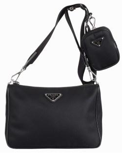 Bolsa Prada Tiracolo Nylon Preta 