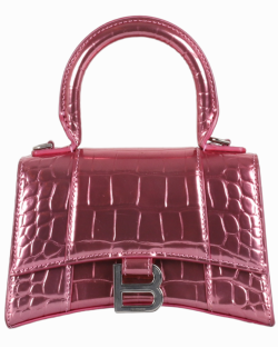 Bolsa Balenciaga Hourglass Rosa Metálica