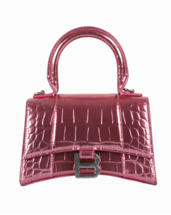 Bolsa Balenciaga Hourglass Rosa Metálica