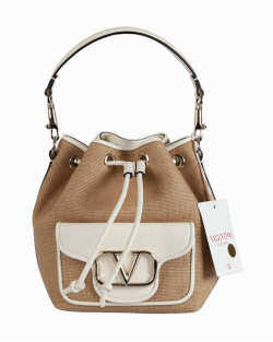 Bolsa Valentino Bucket Locò de Ráfia 