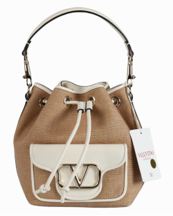 Bolsa Valentino Bucket Locò de Ráfia 