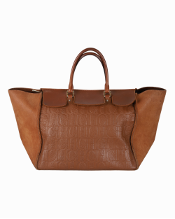 Bolsa Carolina Herrera Vendome Monograma Caramelo