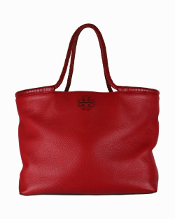 Bolsa Tory Burch Tote Taylor Pebbled Leather Vermelha