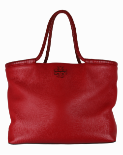 Bolsa Tory Burch Tote Taylor Pebbled Leather Vermelha