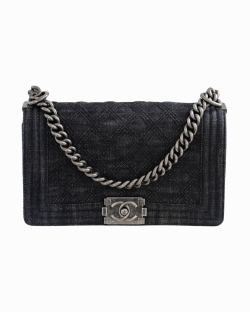 Bolsa Chanel Boy Tiracolo Medium Jeans Black 