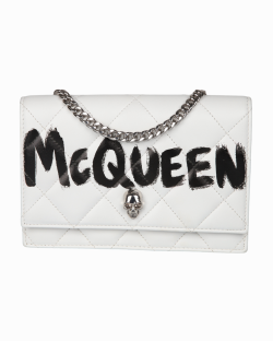 Bolsa Alexander McQueen Skull Quilted Graffiti Black