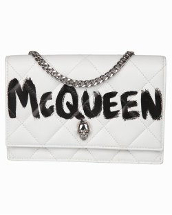 Bolsa Alexander McQueen Skull Quilted Graffiti Black