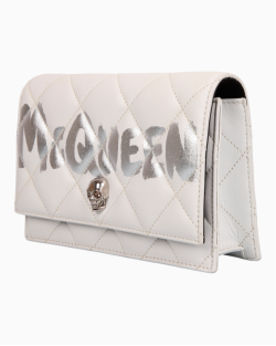 Bolsa Alexander McQueen Skull Quilted Graffiti Silver