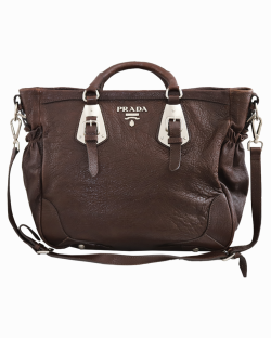 Bolsa Prada De Couro Marrom De Ombro