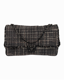 Bolsa Chanel Tweed Preta