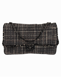 Bolsa Chanel Tweed Preta