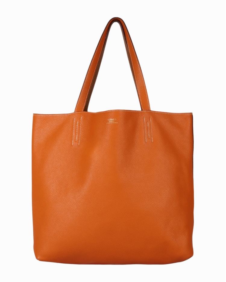 Bolsa Hermès Double Sens Laranja/Marrom