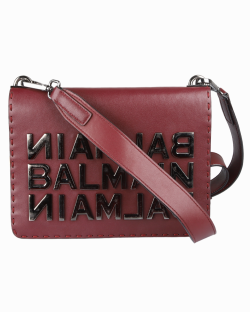 Bolsa Balmain Crossbody Couro Vinho