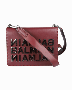 Bolsa Balmain Crossbody Couro Vinho