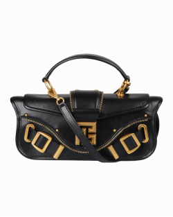 Bolsa Balmain Blaze Clutch Couro Preta