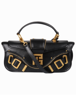Bolsa Balmain Blaze Clutch Couro Preta