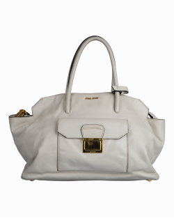 Bolsa Miu Miu Vitello Front Pocket Off-White