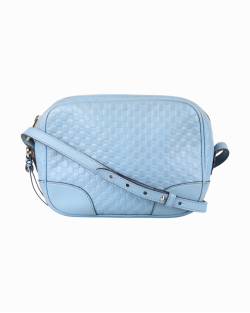 Bolsa Gucci Mini Bree Messenger Microguccissima Azul Claro