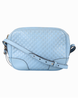 Bolsa Gucci Mini Bree Messenger Microguccissima Azul Claro