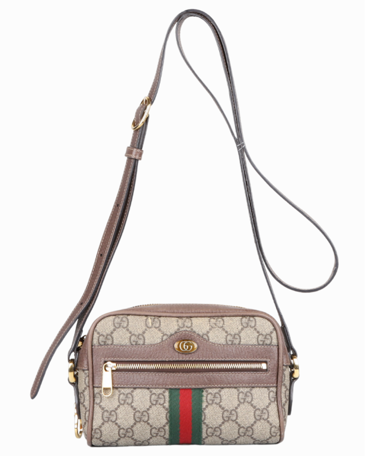 Bolsa Gucci Ophidia Mini Supreme Marrom