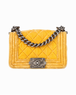 chanel boy yellow mini