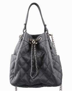chanel cc drawstring bucket preta black