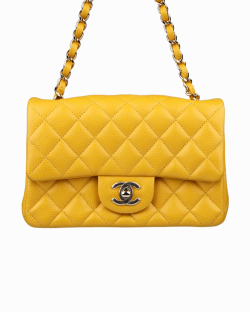 chanel classic square amarela yellow small