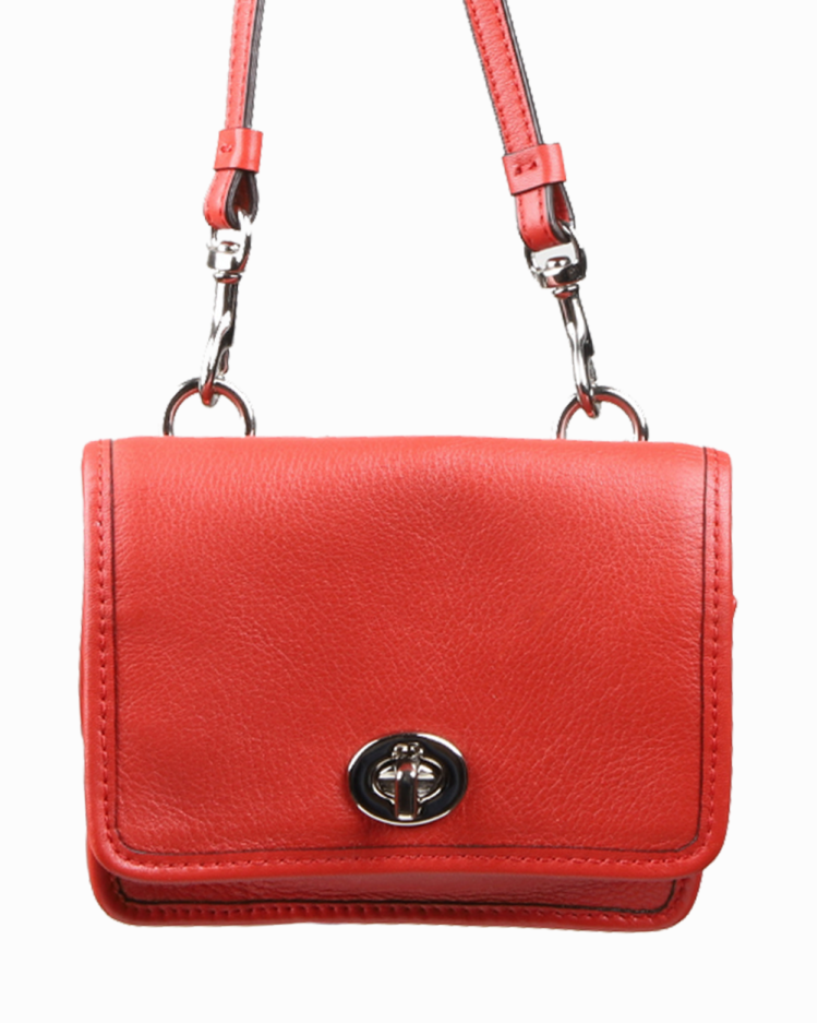極美品 Legacy Signature Mini SatchelBag Bolsa Coach Mini Legacy Vermelha