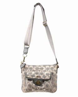 Bolsa Coach Signature Print Cinza