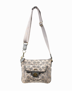 Bolsa Coach Signature Print Cinza