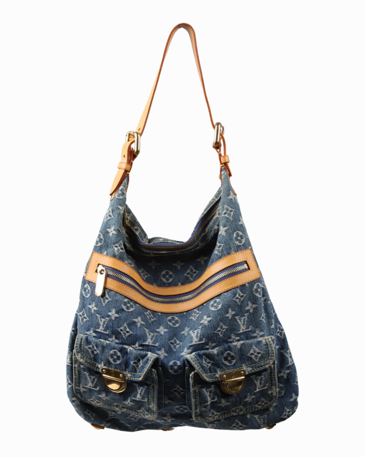 バッグ LOUIS VUITTON Bolsa Louis Vuitton Baggy GM Monogram Denim Blue