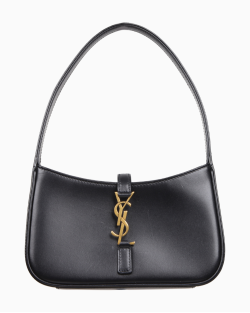 Bolsa Hobo Saint Laurent Le 5 á 7 Couro Preta 