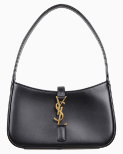 Bolsa Hobo Saint Laurent Le 5 á 7 Couro Preta 
