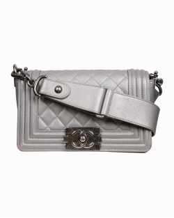 Bolsa Chanel Boy Couro Prata