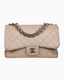 Bolsa Chanel Classic Double Flap Bege