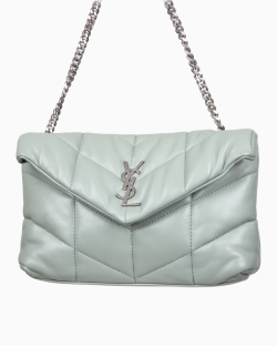 Bolsa Saint Laurent LouLou Puffer Toy Verde Sage