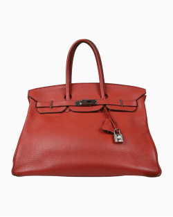 Bolsa Hermès Birkin 35 Clemence Vermelha
