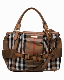 Bolsa Burberry de Couro  e tecido Monograma