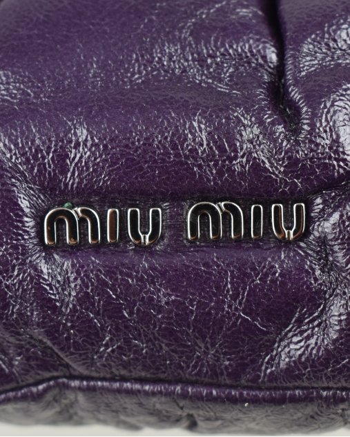Clutch Miu Miu Original Roxa Feminino Couro Autêntico