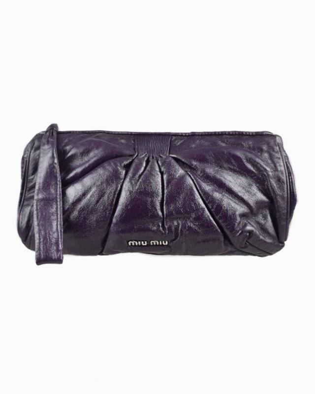 miu miu ポーチ パープル Clutch Miu Miu Original Roxa Feminino Couro Autêntico