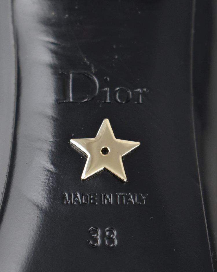 Sapato Christian Dior Baby-D Ballet Pumps Original Verniz Preto