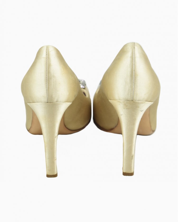 Sapato Louis Vuitton Original Cetim e Pedras Feminino