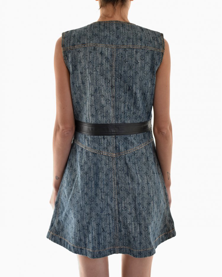 Vestido Louis Vuitton Denim Monograma Original Feminino